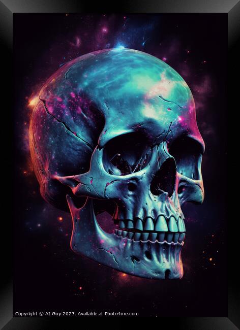Neon Skull Framed Print by Craig Doogan Digital Art