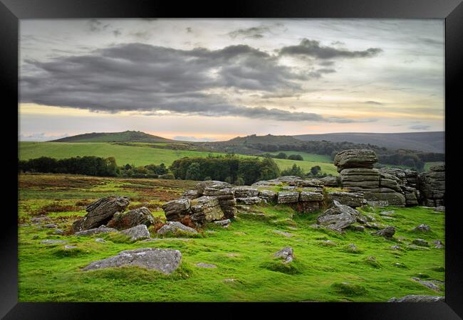 Hound Tor Sunset Framed Print by Darren Galpin