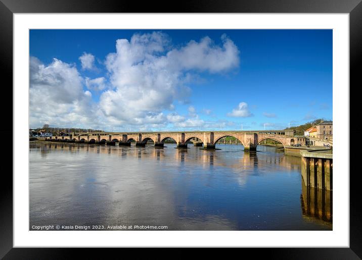 Old Berwick Bridge over the River Tweed Framed Mounted Print by Kasia Design