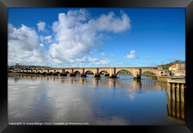 Old Berwick Bridge over the River Tweed Framed Print by Kasia Design