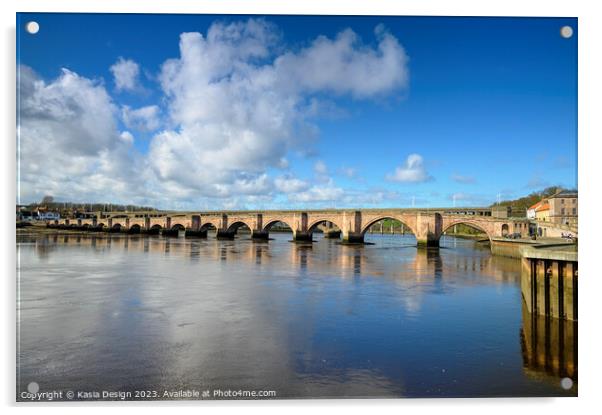 Old Berwick Bridge over the River Tweed Acrylic by Kasia Design