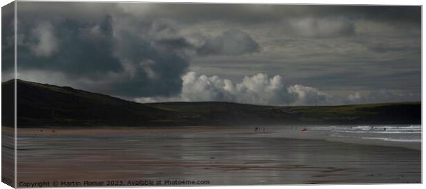 Majestic Clouds Over Woolacombe Beach Canvas Print by Martin Plomer