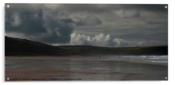Majestic Clouds Over Woolacombe Beach Acrylic by Martin Plomer