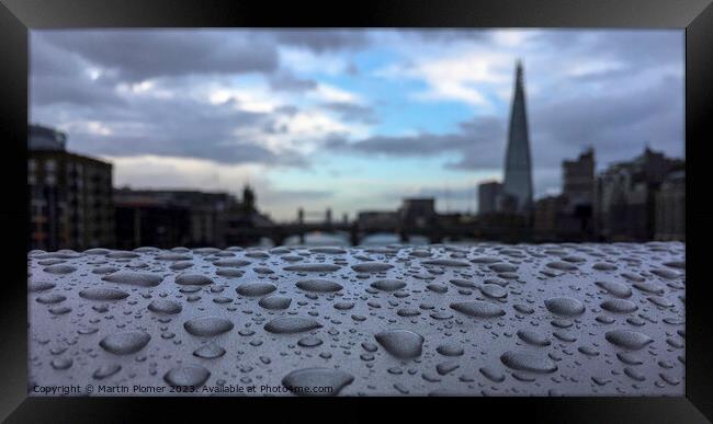 London through a rainy veil Framed Print by Martin Plomer