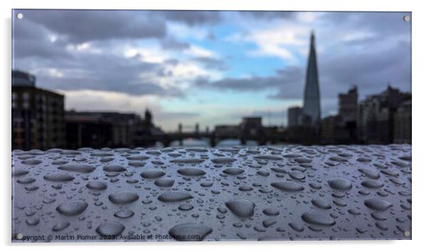 London through a rainy veil Acrylic by Martin Plomer