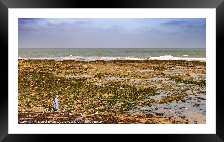 Beach walk Framed Mounted Print by Darrell Evans