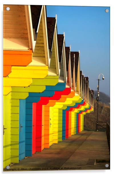 Beach Huts Scarborough  Acrylic by Alison Chambers