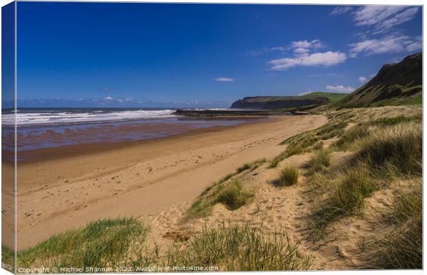 Cattersty Sands looking towards Skinningrove Canvas Print by Michael Shannon