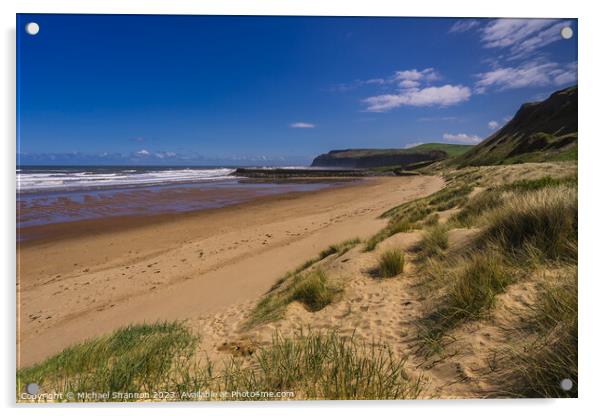 Cattersty Sands looking towards Skinningrove Acrylic by Michael Shannon