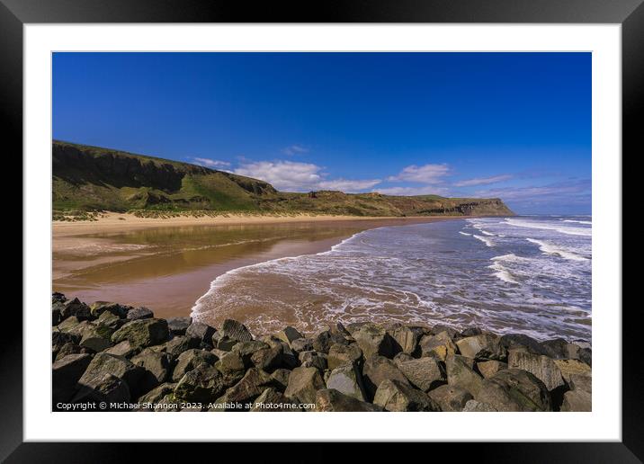 Cattersty Beach View from Skinningrove Pier Framed Mounted Print by Michael Shannon