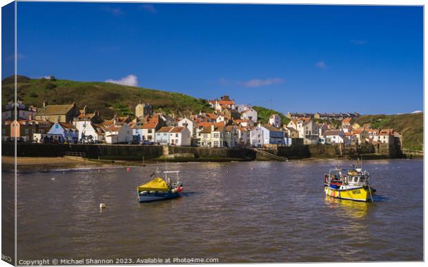 Staithes - Harbour Canvas Print by Michael Shannon