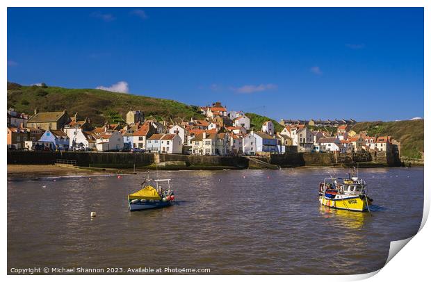 Staithes - Harbour Print by Michael Shannon