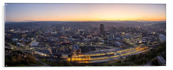 Sheffield City Skyline Acrylic by Apollo Aerial Photography