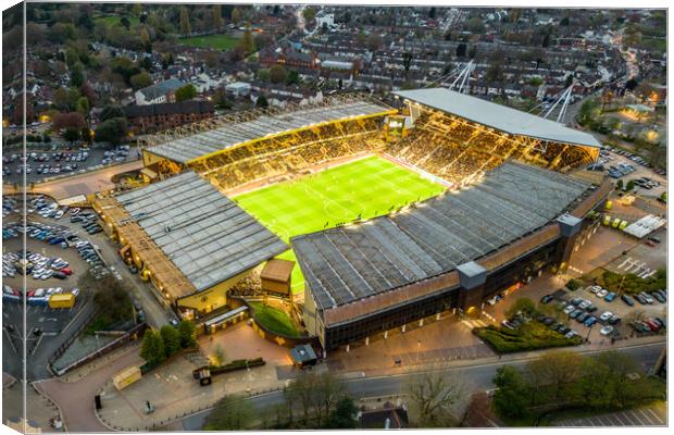 Electrifying Nights at Molineux Stadium Canvas Print by Apollo Aerial Photography