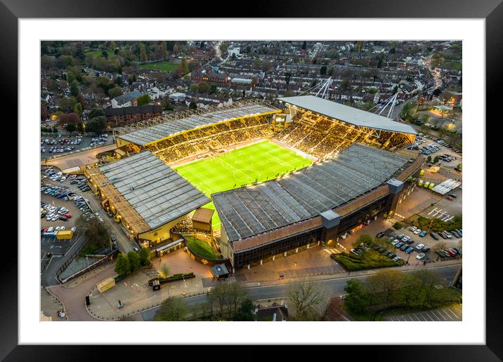 Electrifying Nights at Molineux Stadium Framed Mounted Print by Apollo Aerial Photography