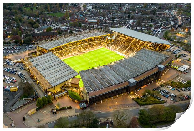 Electrifying Nights at Molineux Stadium Print by Apollo Aerial Photography