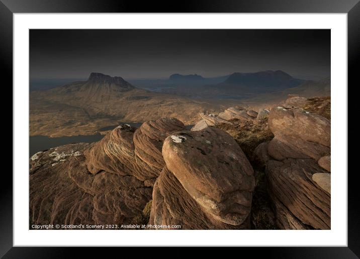 View into Coigach and Assynt, Northwest Highlands, Scotland. Framed Mounted Print by Scotland's Scenery
