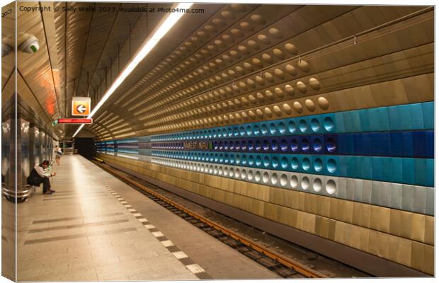 Prague Underground Station Canvas Print by Sally Wallis