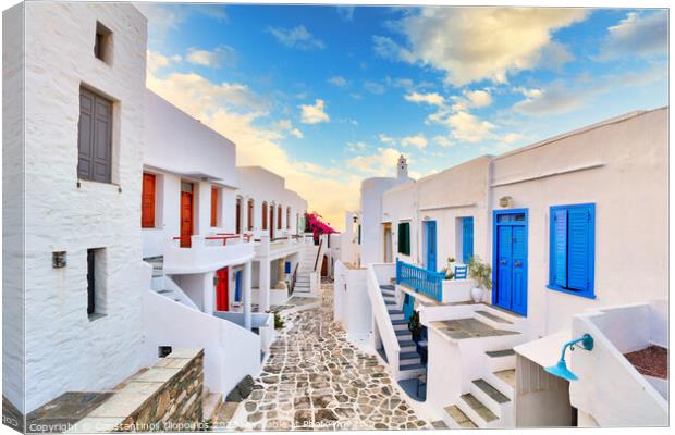The traditional village Kastro of Sifnos island, Greece Canvas Print by Constantinos Iliopoulos