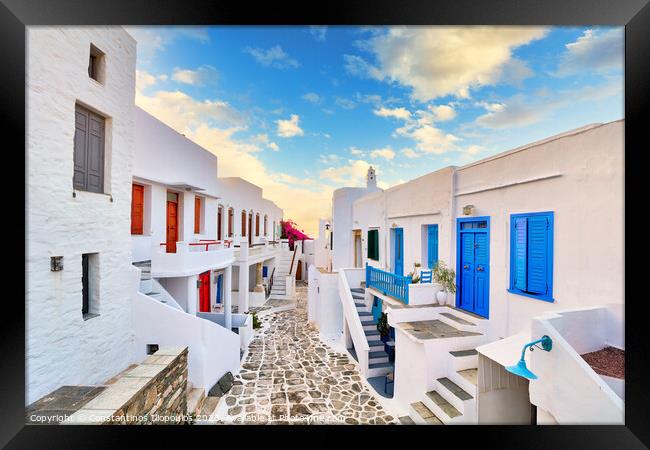 The traditional village Kastro of Sifnos island, Greece Framed Print by Constantinos Iliopoulos