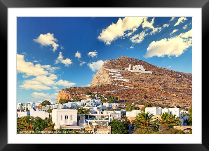 Chora with Panagia church of Folegandros island, Greece Framed Mounted Print by Constantinos Iliopoulos