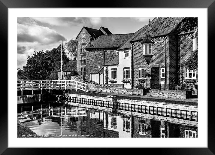 Picturesque Canalside Cottages in Newbury Framed Mounted Print by Ian Lewis