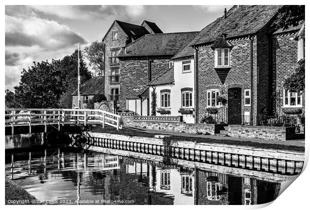 Picturesque Canalside Cottages in Newbury Print by Ian Lewis