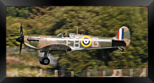 Spitfire Mk11a P7350 preparing to land Framed Print by Allan Durward Photography