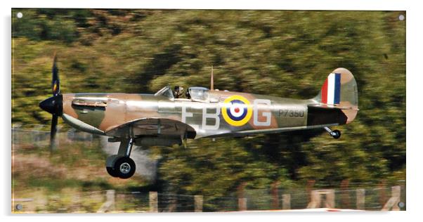 Spitfire Mk11a P7350 preparing to land Acrylic by Allan Durward Photography