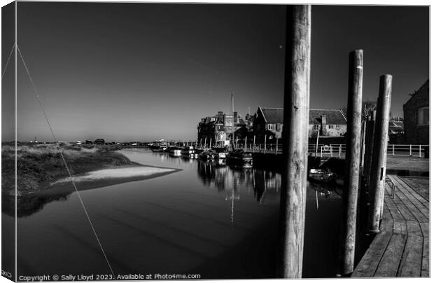 Blakeney Quay in Black and White Canvas Print by Sally Lloyd
