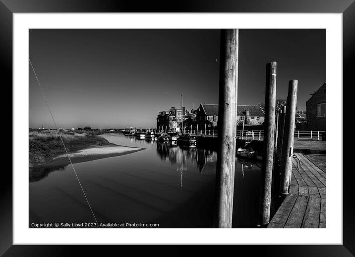 Blakeney Quay in Black and White Framed Mounted Print by Sally Lloyd