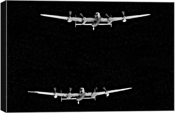 Lancasters in flight at the double (abstract) Canvas Print by Allan Durward Photography
