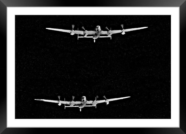 Lancasters in flight at the double (abstract) Framed Mounted Print by Allan Durward Photography