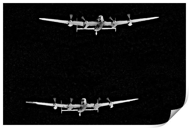 Lancasters in flight at the double (abstract) Print by Allan Durward Photography