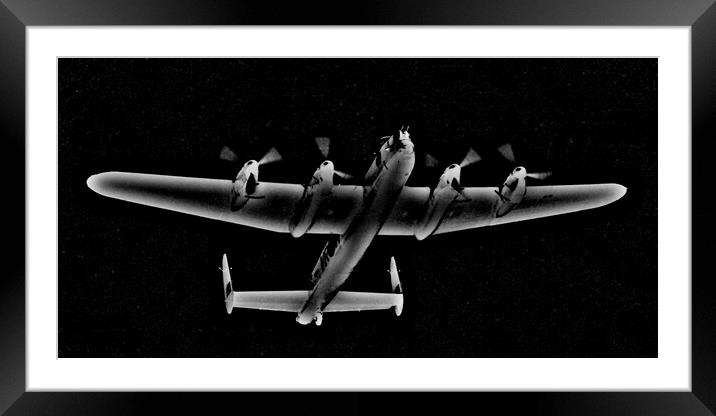 Avro Lancaster bomber in flight (Abstract) Framed Mounted Print by Allan Durward Photography