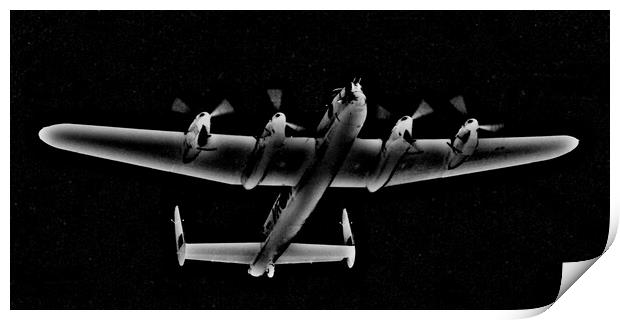 Avro Lancaster bomber in flight (Abstract) Print by Allan Durward Photography