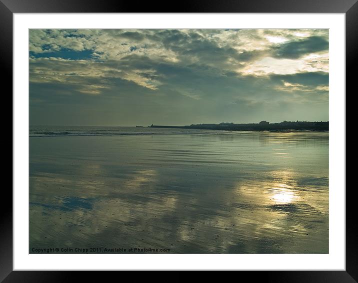 beach reflections Framed Mounted Print by Colin Chipp