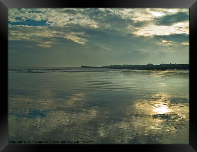 beach reflections Framed Print by Colin Chipp