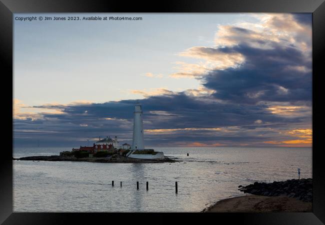 Serene Sunrise at St Marys Island Framed Print by Jim Jones