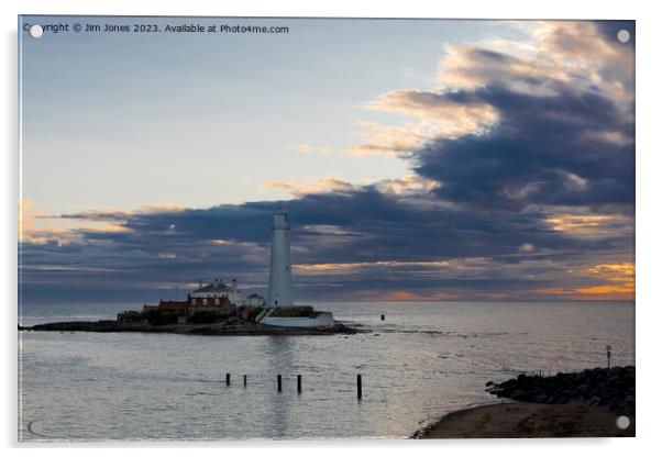 Serene Sunrise at St Marys Island Acrylic by Jim Jones
