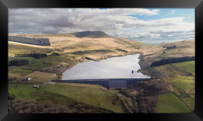 The Cray Reservoir and Fan Gyhirych mountain Framed Print by Leighton Collins