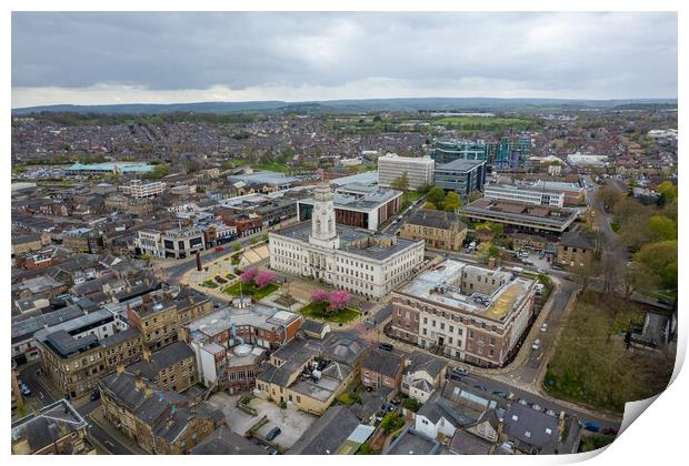 Barnsley Town Hall and University Campus Print by Apollo Aerial Photography