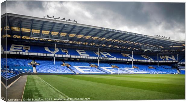 Gwladys Street Stand Goodison Park Liverpool  Canvas Print by Phil Longfoot