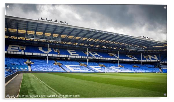 Gwladys Street Stand Goodison Park Liverpool  Acrylic by Phil Longfoot