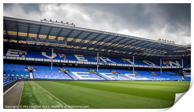 Gwladys Street Stand Goodison Park Liverpool  Print by Phil Longfoot