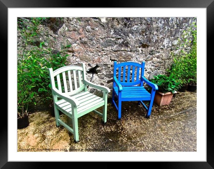 Colourful chairs Framed Mounted Print by Stephanie Moore