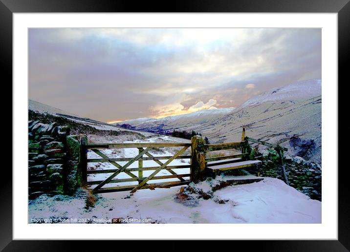 Majestic Winter Sunrise over the Vale of Edale Framed Mounted Print by john hill