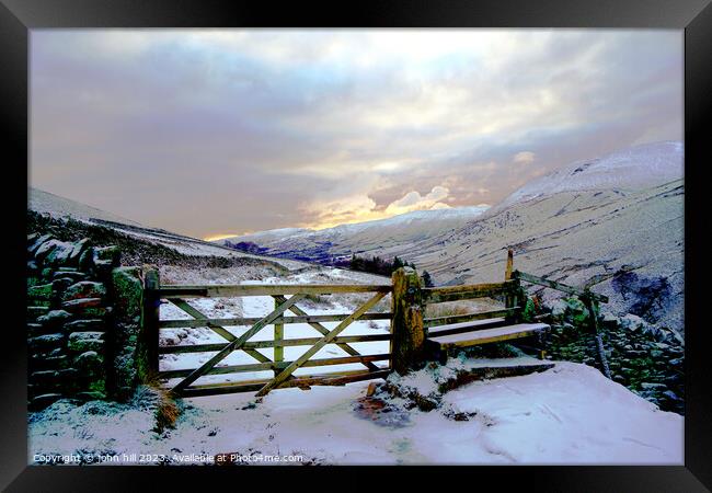 Majestic Winter Sunrise over the Vale of Edale Framed Print by john hill