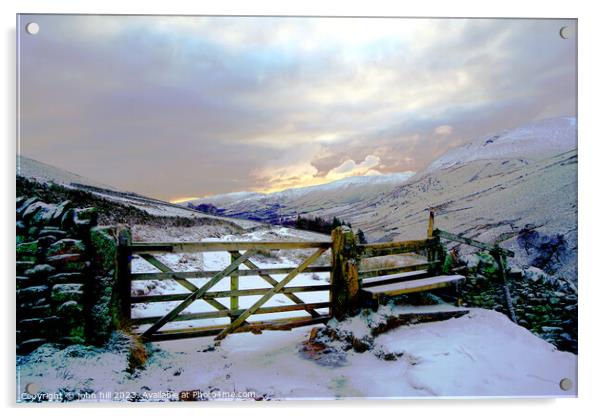 Majestic Winter Sunrise over the Vale of Edale Acrylic by john hill