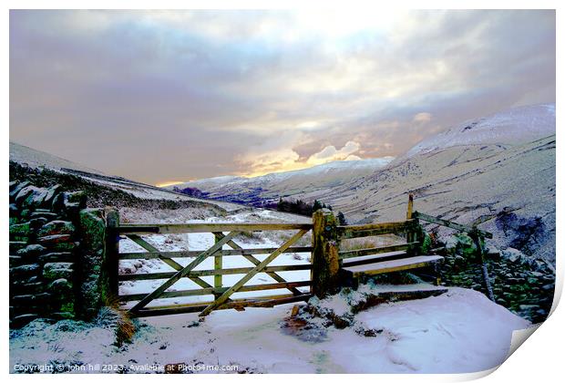 Majestic Winter Sunrise over the Vale of Edale Print by john hill